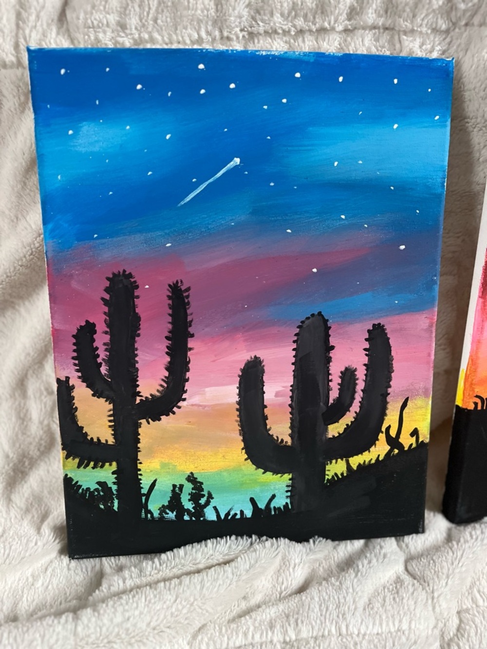Sunset Painting (by me) - Vibrant Gradient Silhouettes - Picture 2 of 4